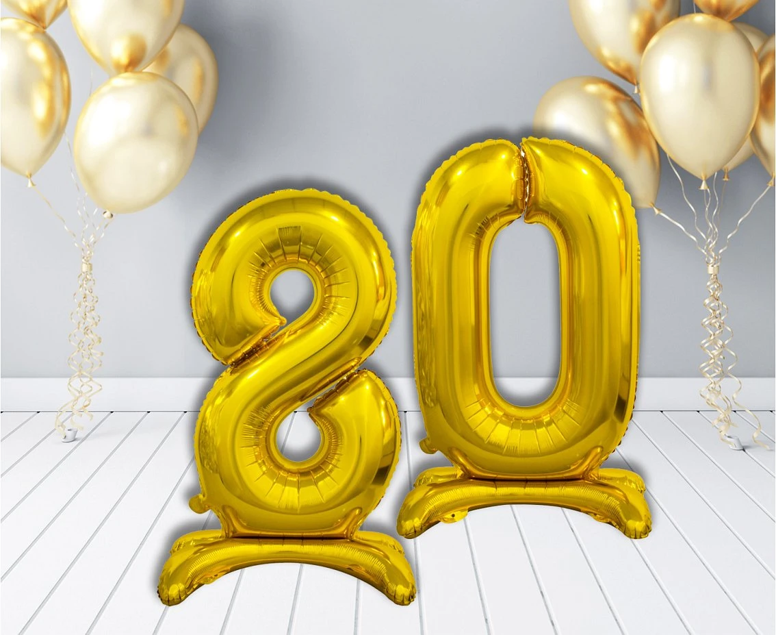 Balon foliowy B&C Cyfra stojąca 8, złota, 74 cm AA
