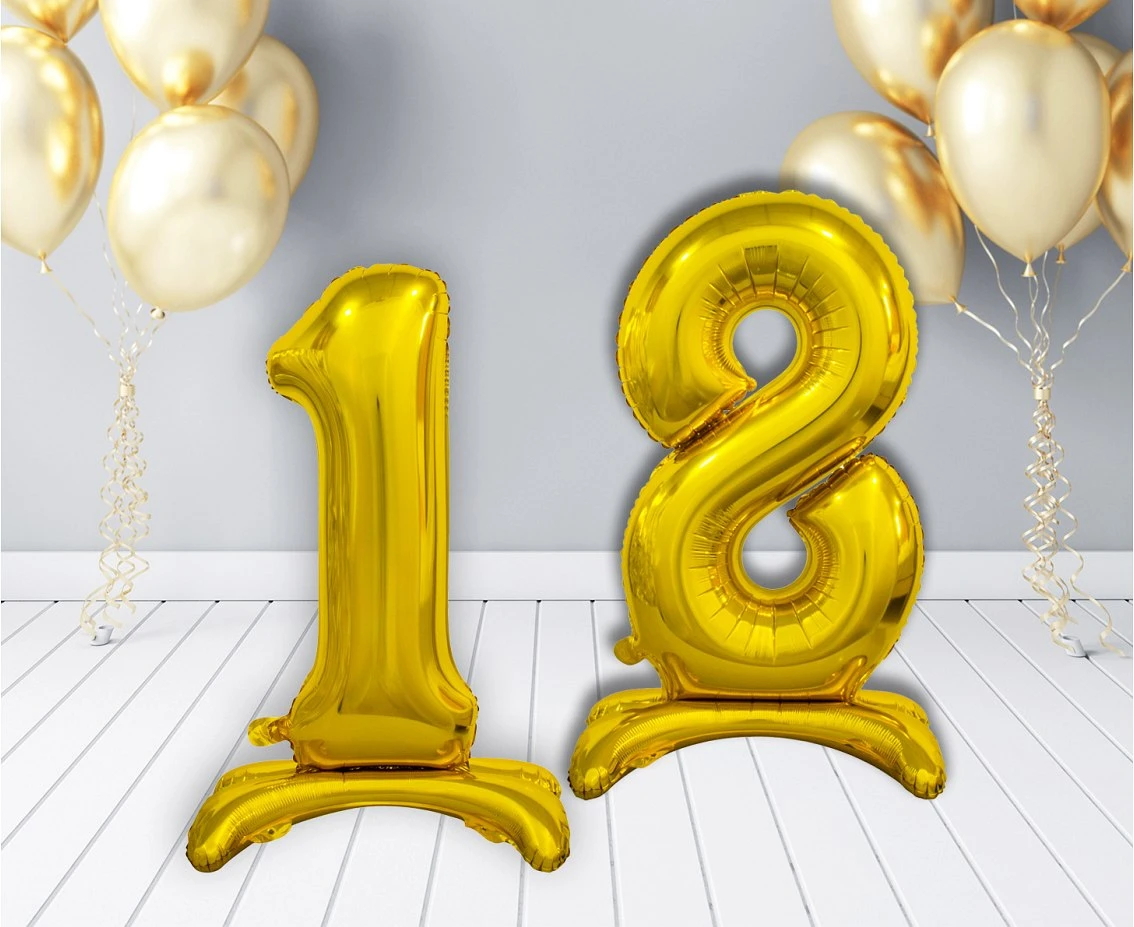 Balon foliowy B&C Cyfra stojąca 8, złota, 74 cm AA