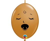 Balony Anagram 6", QL buźka ze smoczkiem, brązowe, 50szt. KK