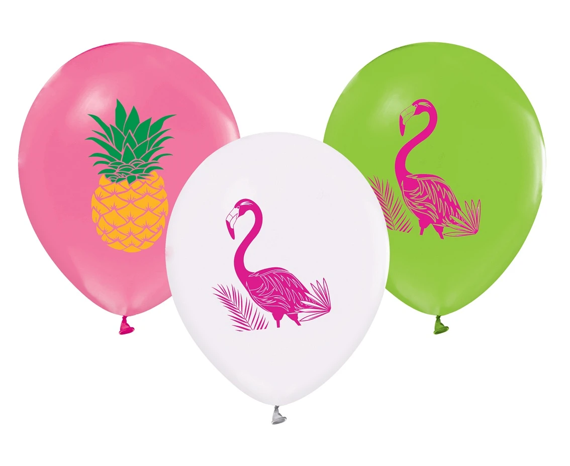Balony Flamingi i Ananasy, 12 cali/ 5 szt.