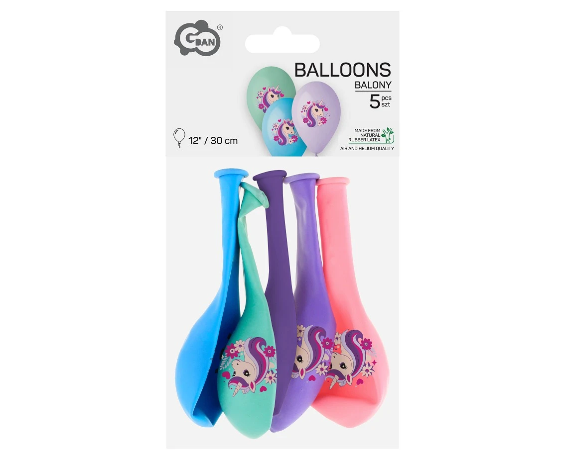 Balony Jednorożce, 12"/ 5 szt.