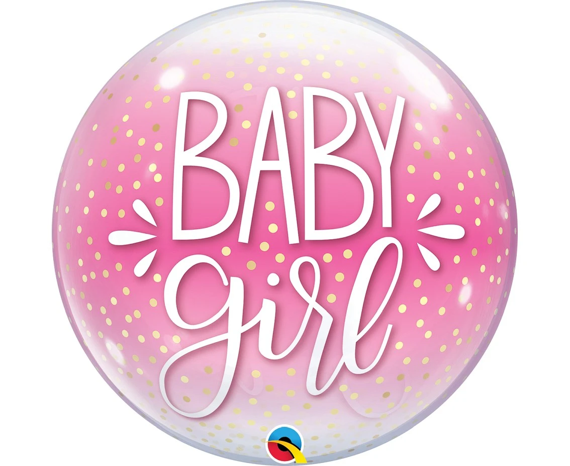 Balon foliowy 22" QL Bubble Poj. Baby Girl KK