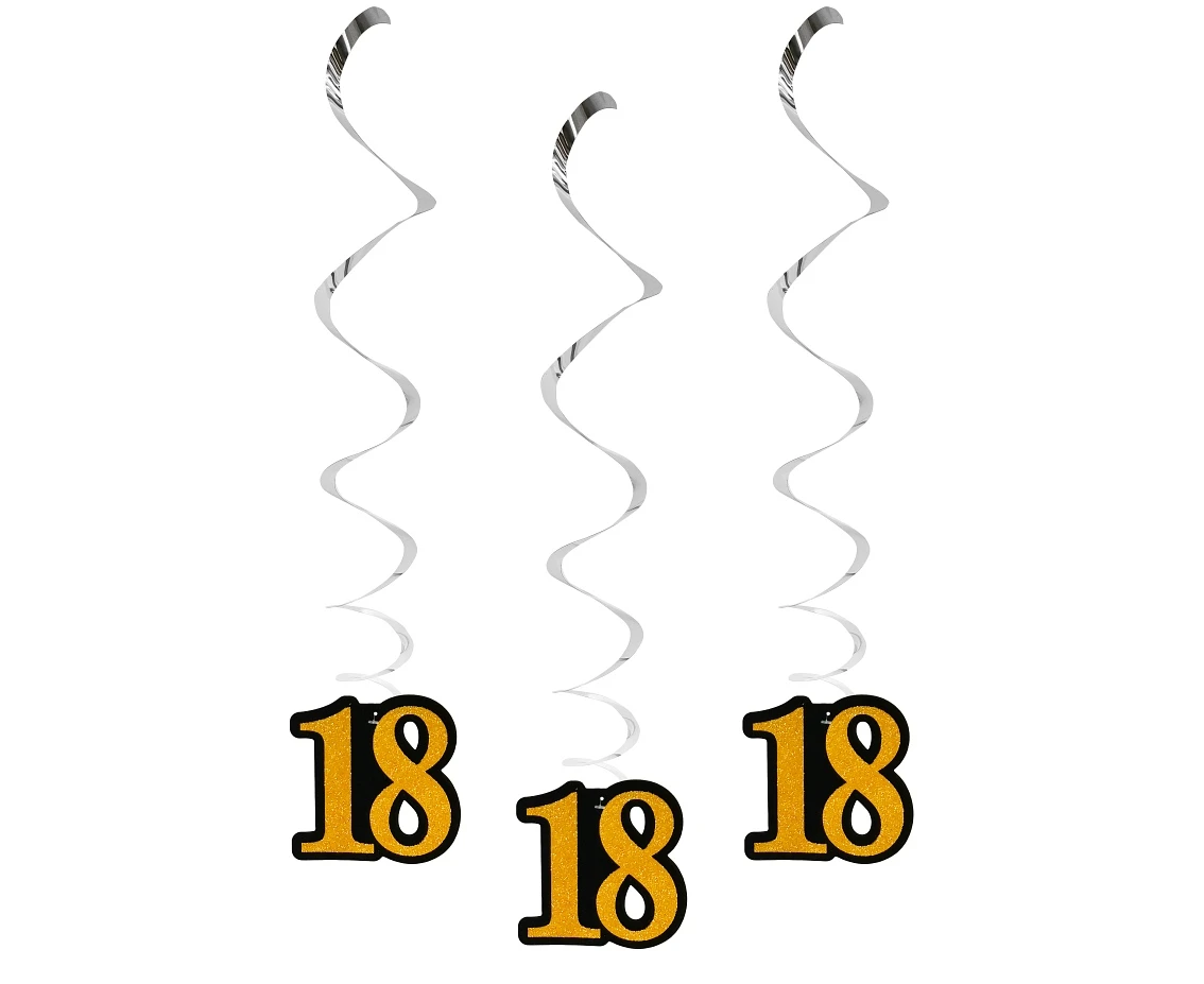 Dekoracja wisząca B&C 18, czarno-złota, 14 cm, 3 szt. KK