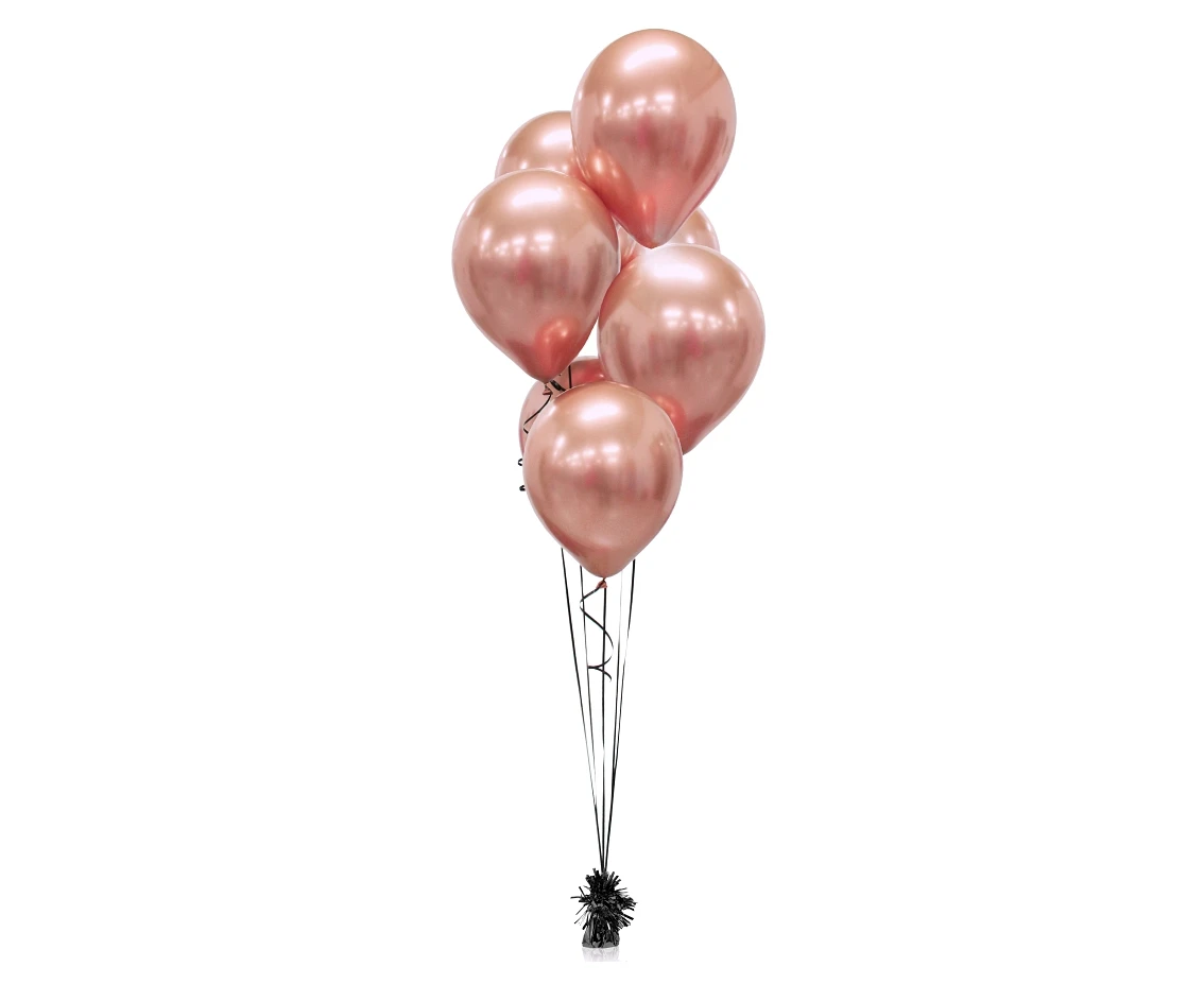 Balony B&C 12", platyna różowo-złote, 7szt.
