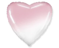 Balon foliowy 18" FX - Serce (gradient biało-różowy), niepakowany