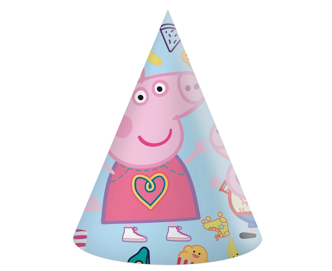 Czapeczki papierowe Peppa Pig, 6 szt.