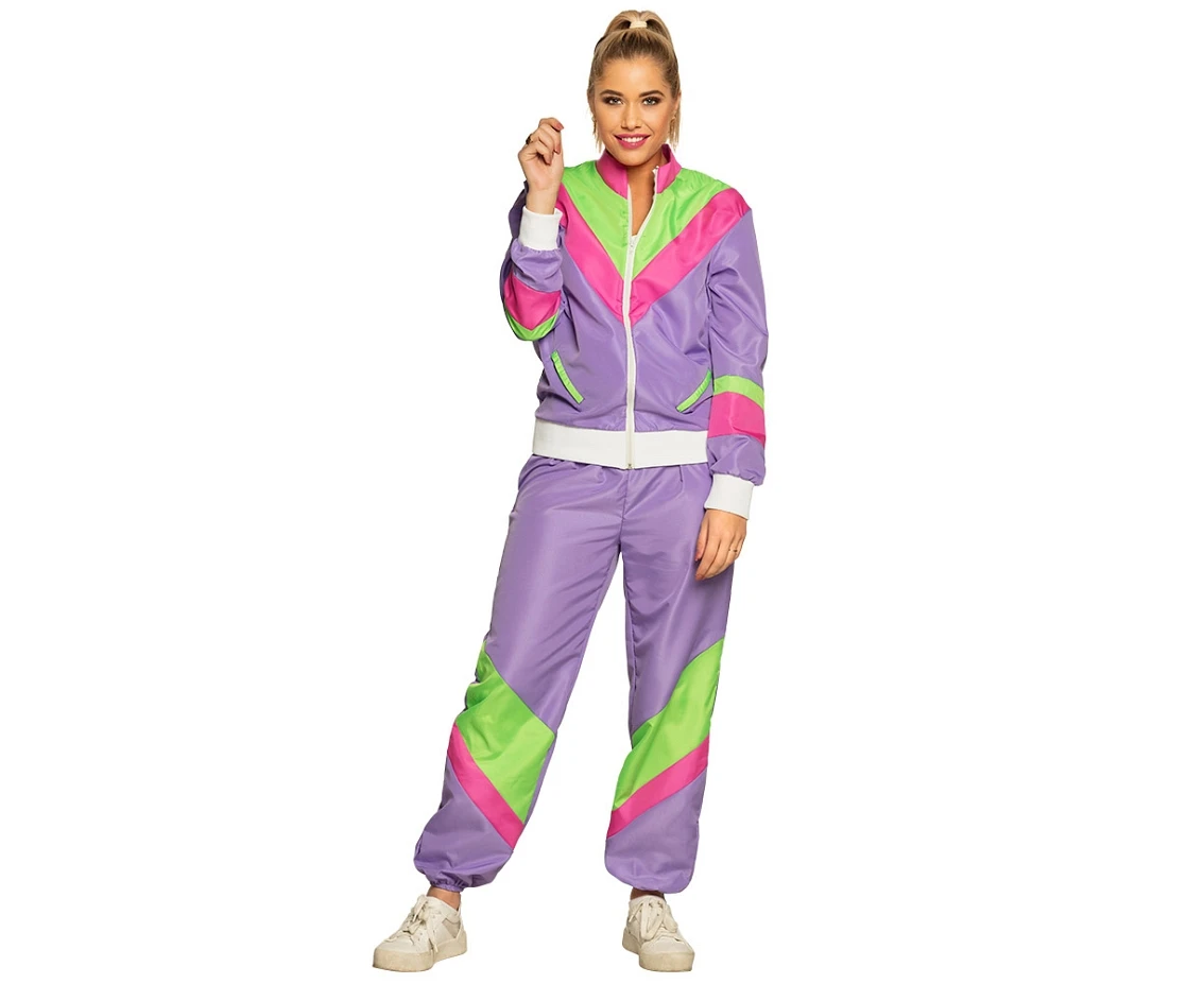 Dres damski neonowy lawendowy Retro, rozm. M