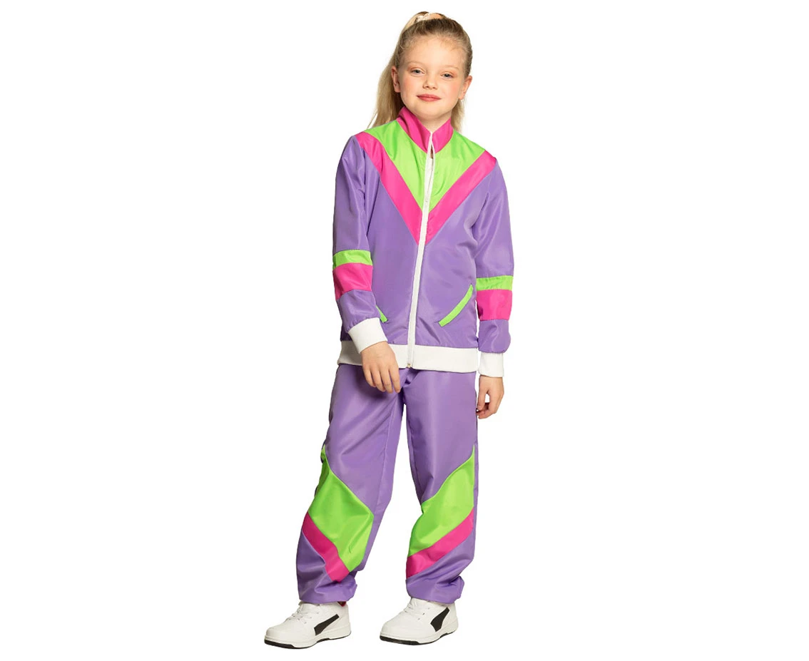 Dres dziecięcy neonowy lawendowy Retro, rozm. 7-9 lat
