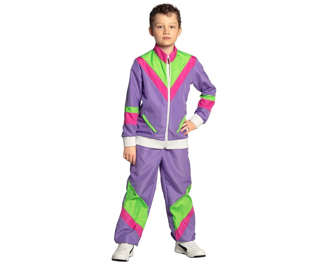 Dres dziecięcy neonowy lawendowy Retro, rozm. 7-9 lat