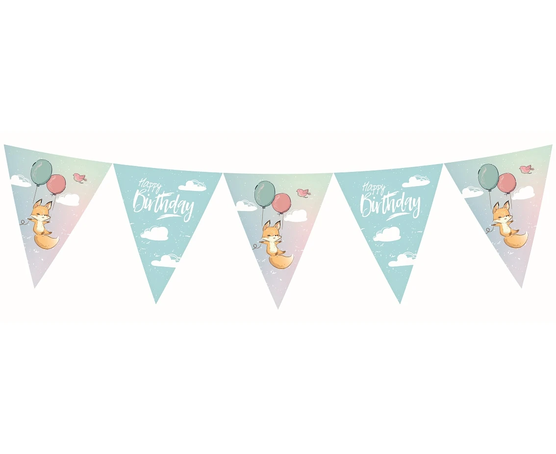 Banner Kolekcja Happy Birthday - Lisek, 11 flag, 326 cm KK