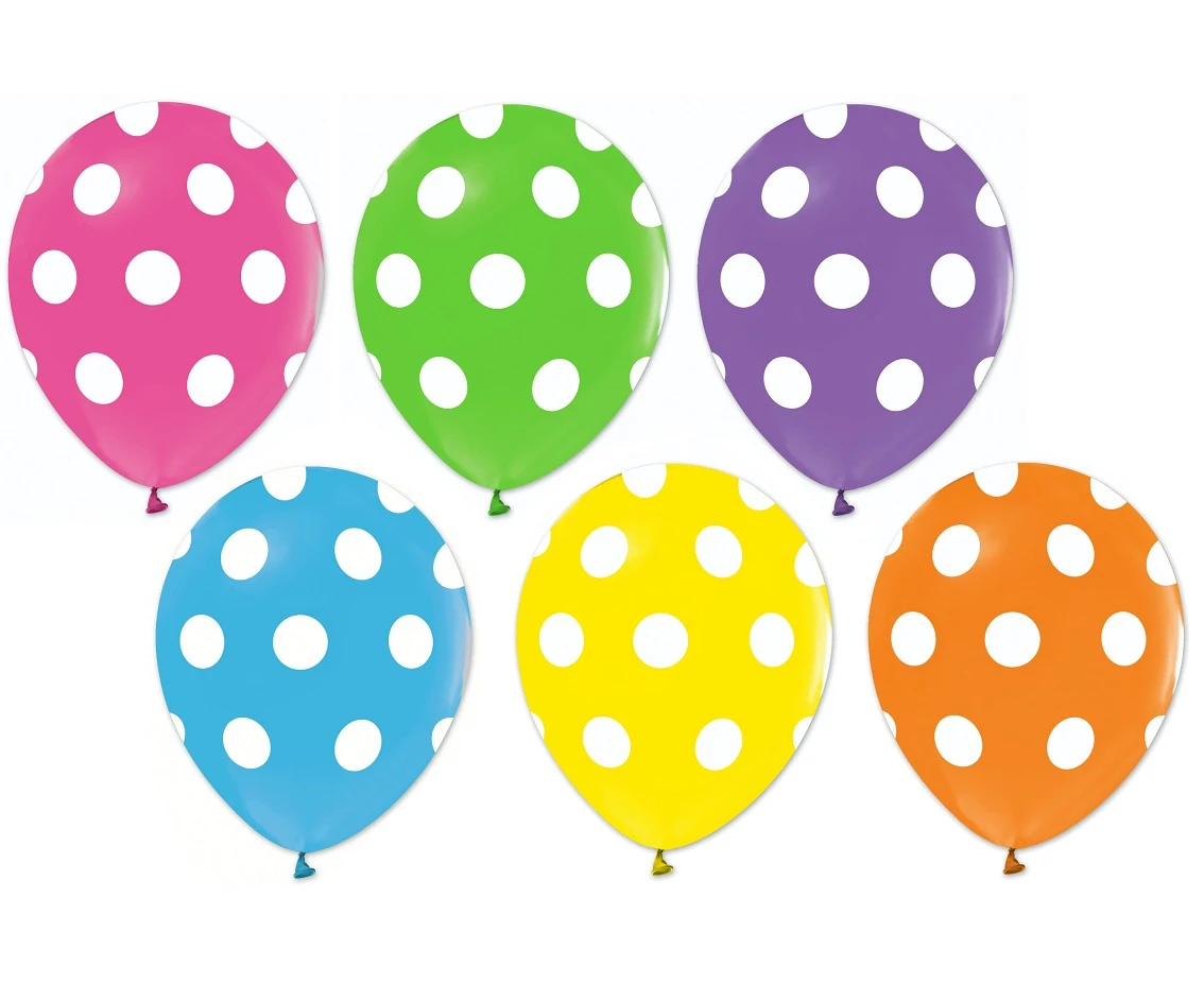 Balony B&C 12", pastel mix groszki, 50szt.