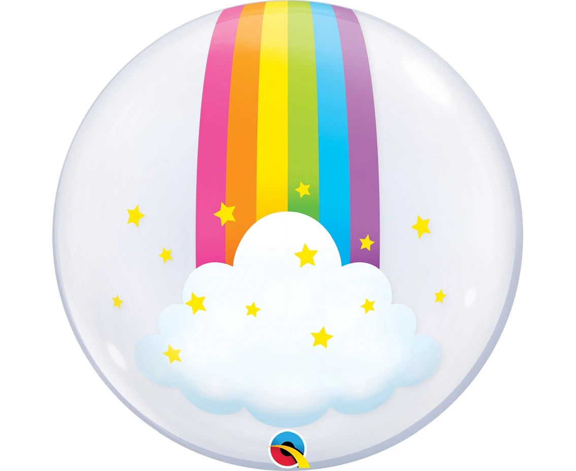Balon foliowy 24" QL Bubble Deco Tęczowa chmurka KK