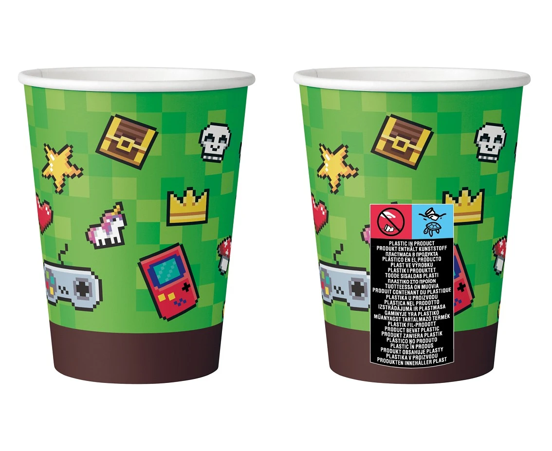 Kubeczki papierowe Game On, 250 ml, 6 szt.