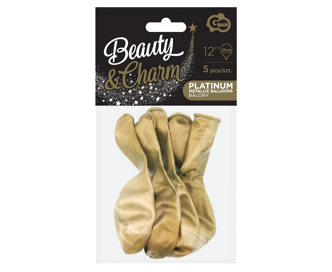 Balony B&C 10", platyna jasnozłote, 5szt.