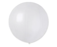 Balony Gemar, kula metalik 0.65m biała, 1szt.