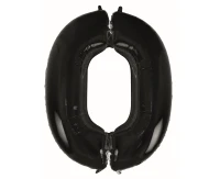 Balon foliowy B&C Cyfra 0 czarna, 92 cm AA