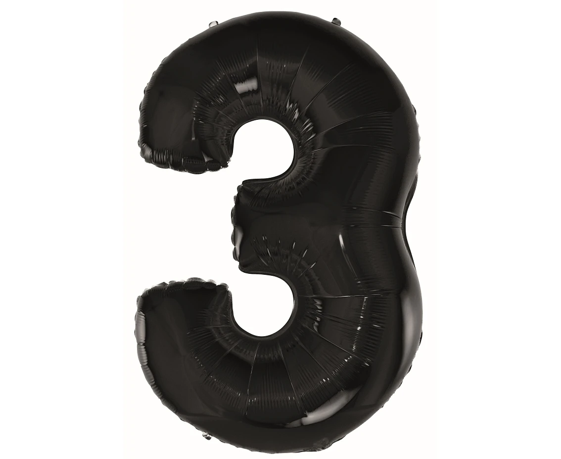 Balon foliowy B&C Cyfra 3 czarna, 92 cm AA
