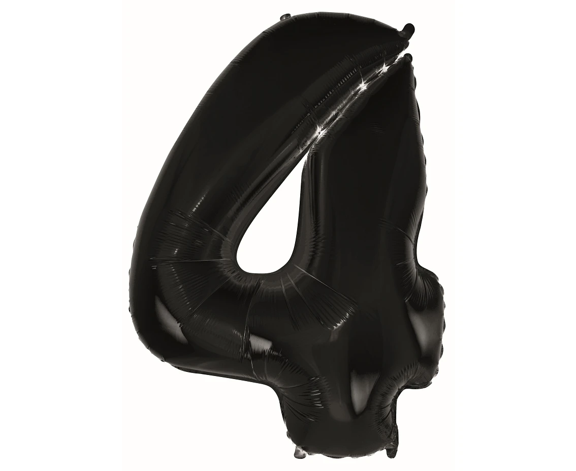 Balon foliowy B&C Cyfra 4 czarna, 92 cm AA