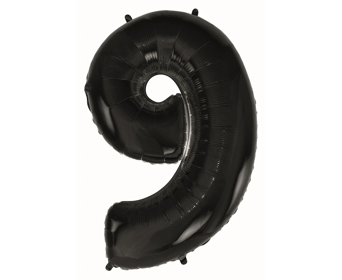 Balon foliowy B&C Cyfra 9 czarna, 92 cm AA