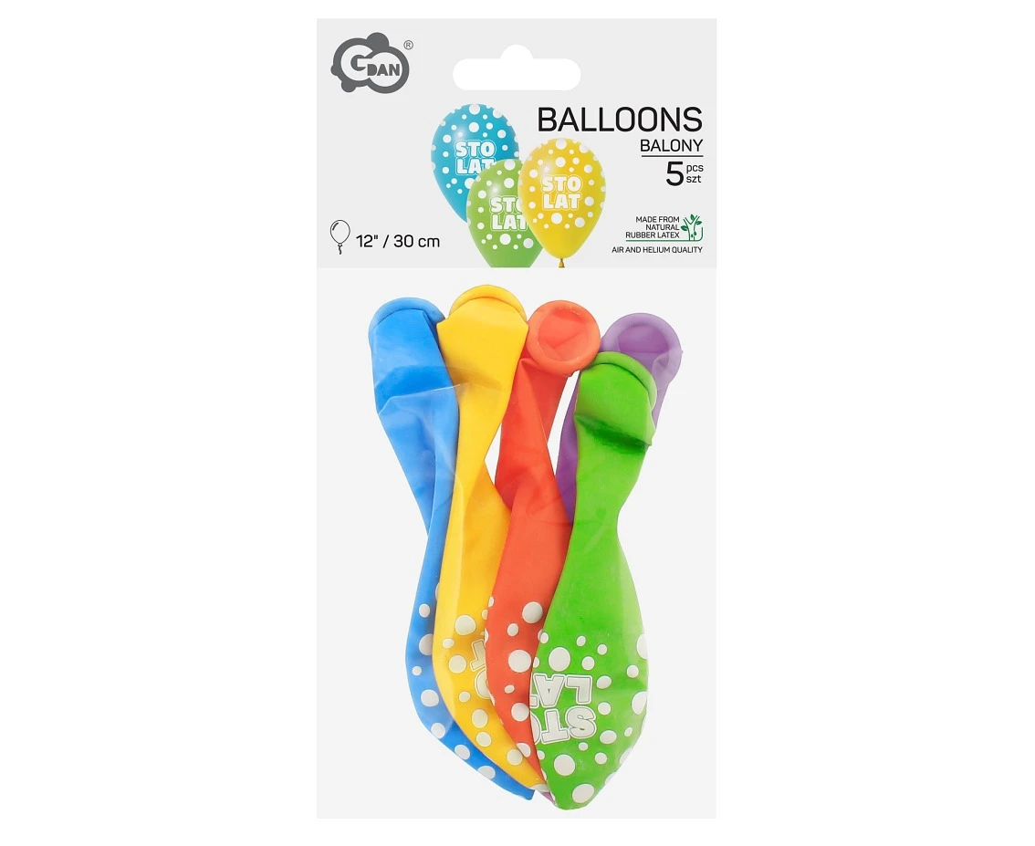 Balony Sto Lat, 12 cali/ 5 szt.