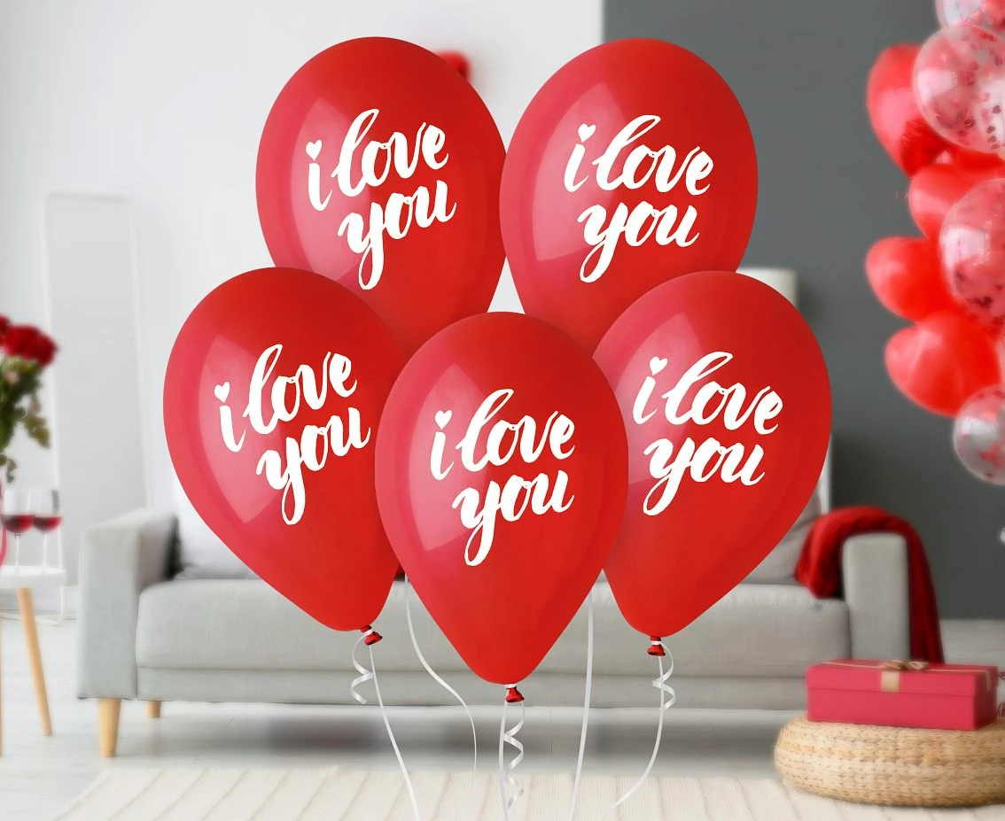 Balony Gemar 13", pastel premium hel i love you (biały napis), 5szt. KK