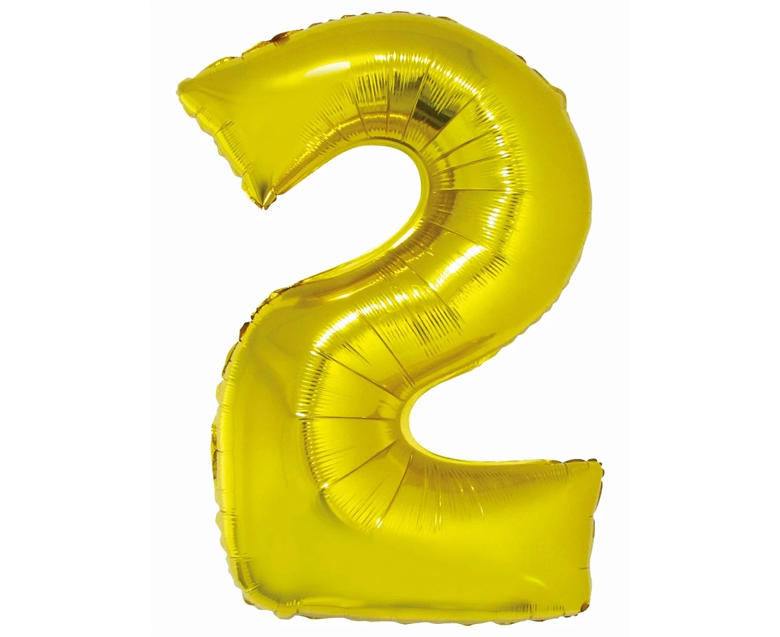 Balon foliowy Smart, Cyfra 2, złota, 76 cm AA
