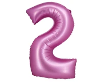 Balon foliowy B&C, Cyfra 2, satynowa różowa, 76 cm KK