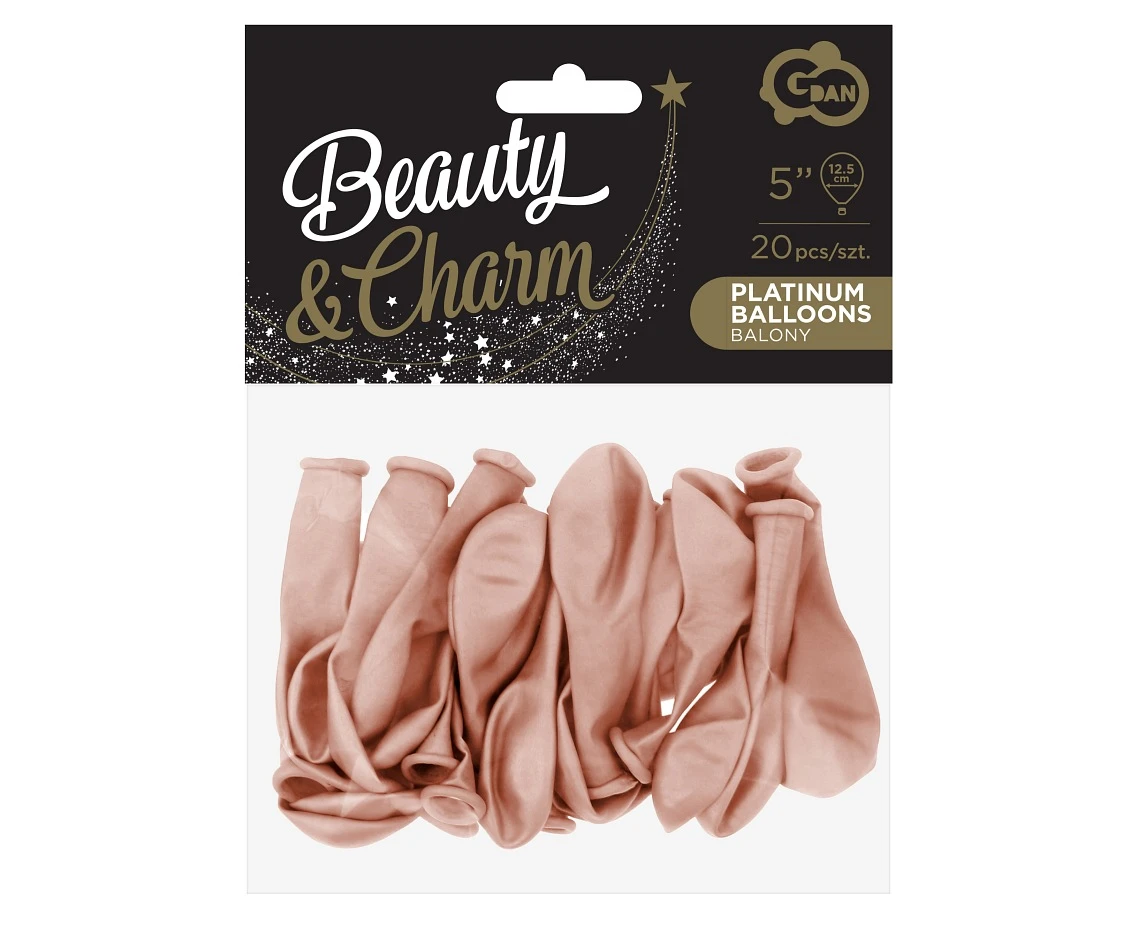 Balony B&C 5", platyna różowo-złote, 20szt.