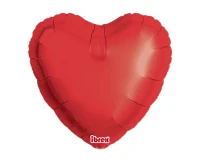 Balon Ibrex Hel, serce 18", Metallic Rubi Red, 5 szt.