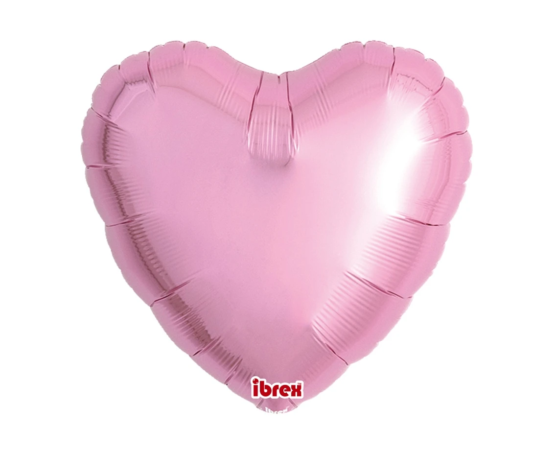 Balon Ibrex Hel, serce 14", Metallic Pink, 5 szt.
