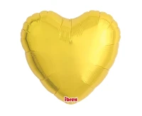 Balon Ibrex Hel, serce 18", Metallic Gold, 5 szt.
