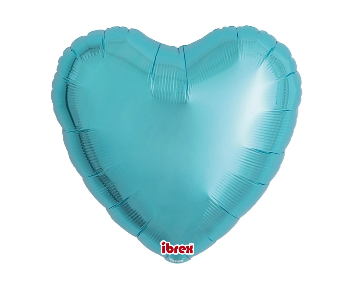 Balon Ibrex Hel, serce 18", Metallic Light Blue, 5 szt.