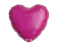 Balon Ibrex Hel, serce 18", Metallic Magenta, 5 szt.