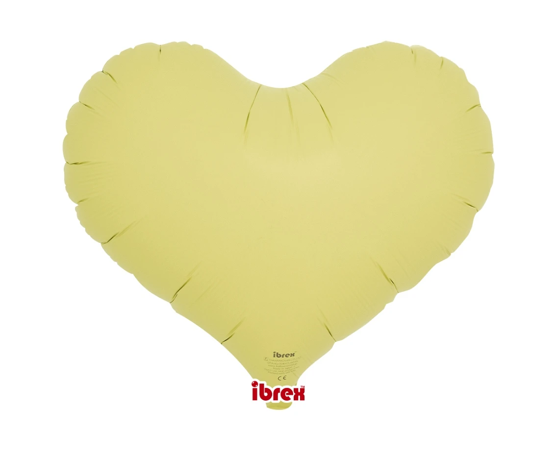 Balon Ibrex Hel, serce Jelly 14", Pastel Yellow, 5 szt.