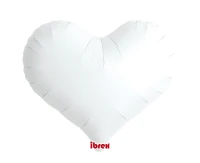 Balon Ibrex Hel, serce Jelly 18", White, 5 szt.