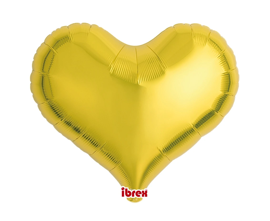 Balon Ibrex Hel, serce Jelly 18", Metallic Gold, 5 szt.