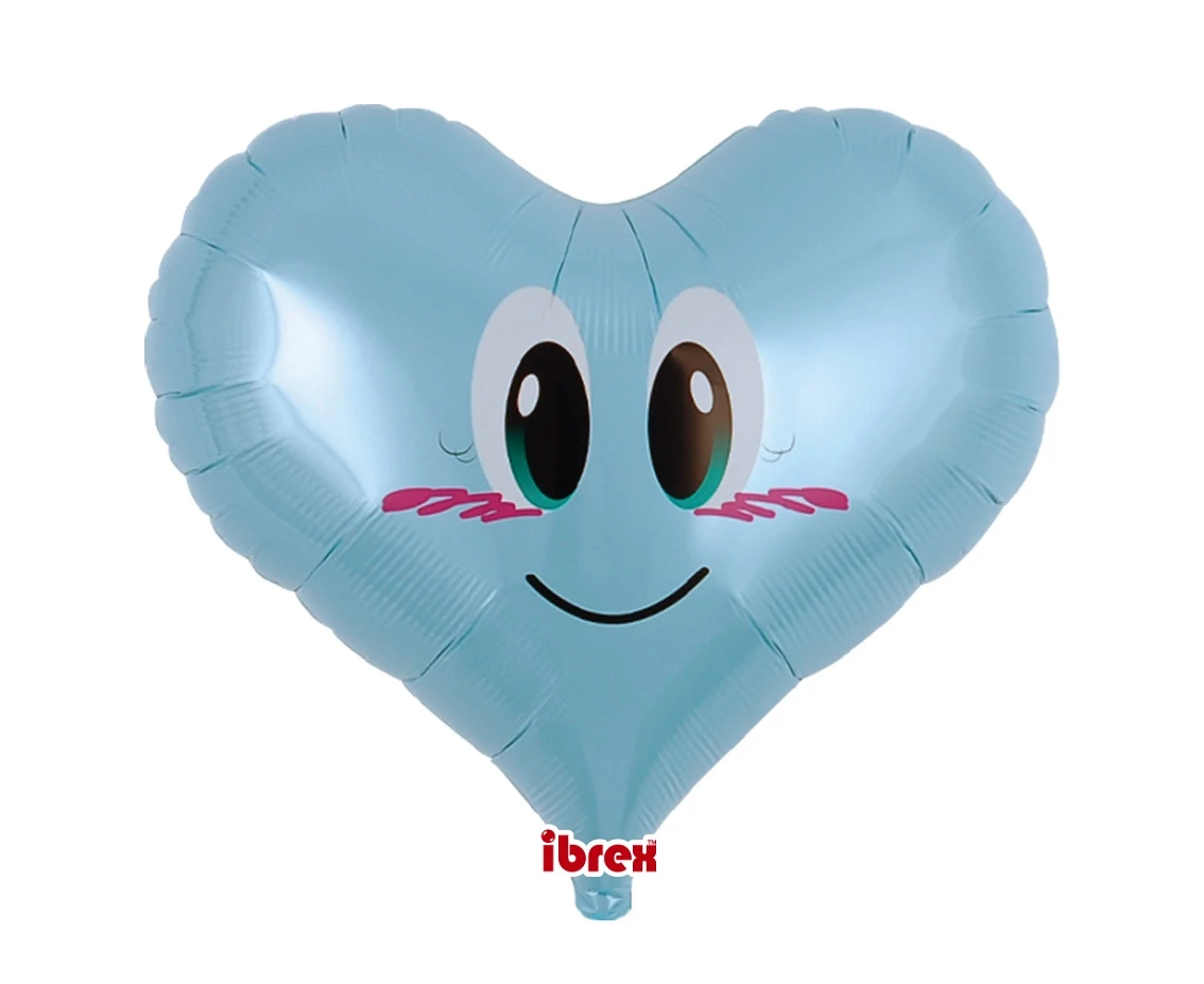 Balon Ibrex Hel, serce Jelly 14", Smile Angel PL Blue, packed