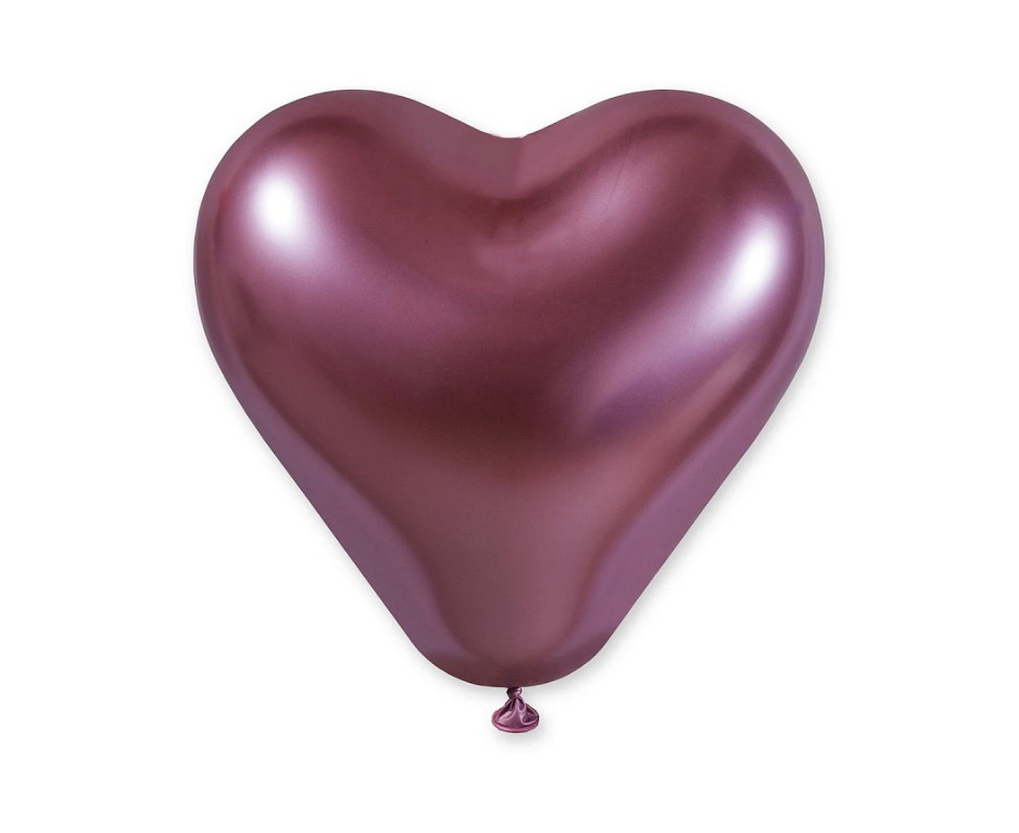 Balony Gemar 12", CRB shiny serca różowe, 25szt. KK