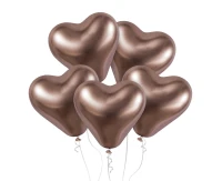 Balony Gemar 12", CRB shiny serca różowo-złote, 25szt. KK