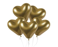Balony Gemar 12", CRB shiny serca złote, 25szt.