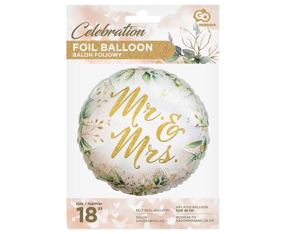 Balon foliowy Mr and Mrs, 18" KK