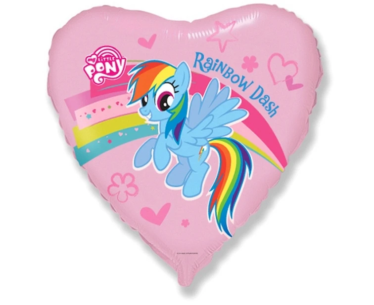 Balon foliowy 18" FX - "Pony z tęczą", pakowany