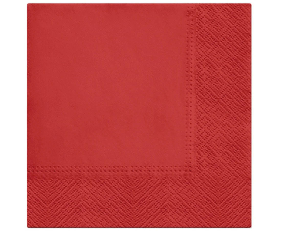 Serwetki gładkie jednokolorowe Chili Red 33x33 cm / 20 szt.