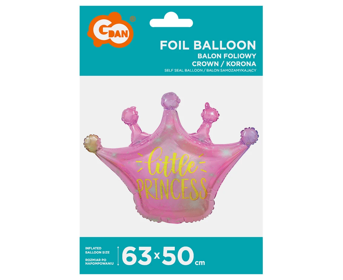 Balon foliowy Korona Little Princess, 63x50 cm KK