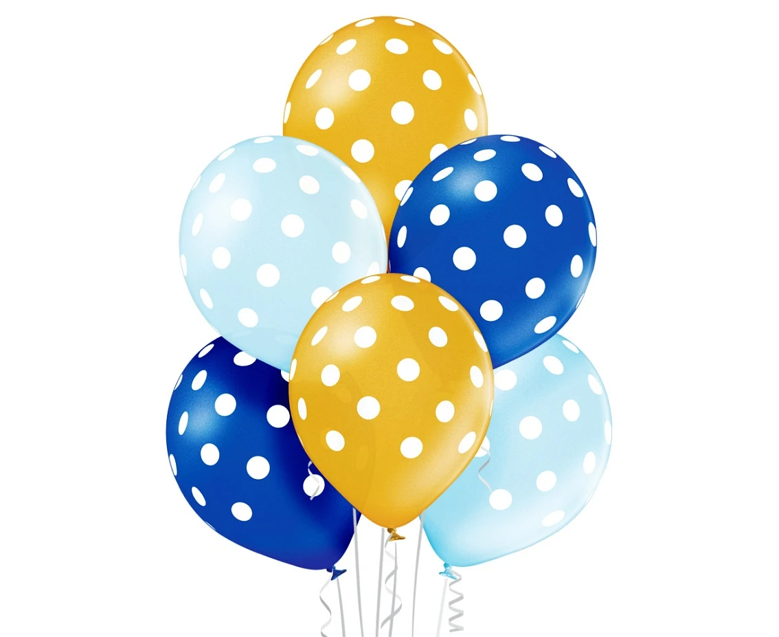Balony Belbal 12", D11, groszki chłopiec, 6szt. KK