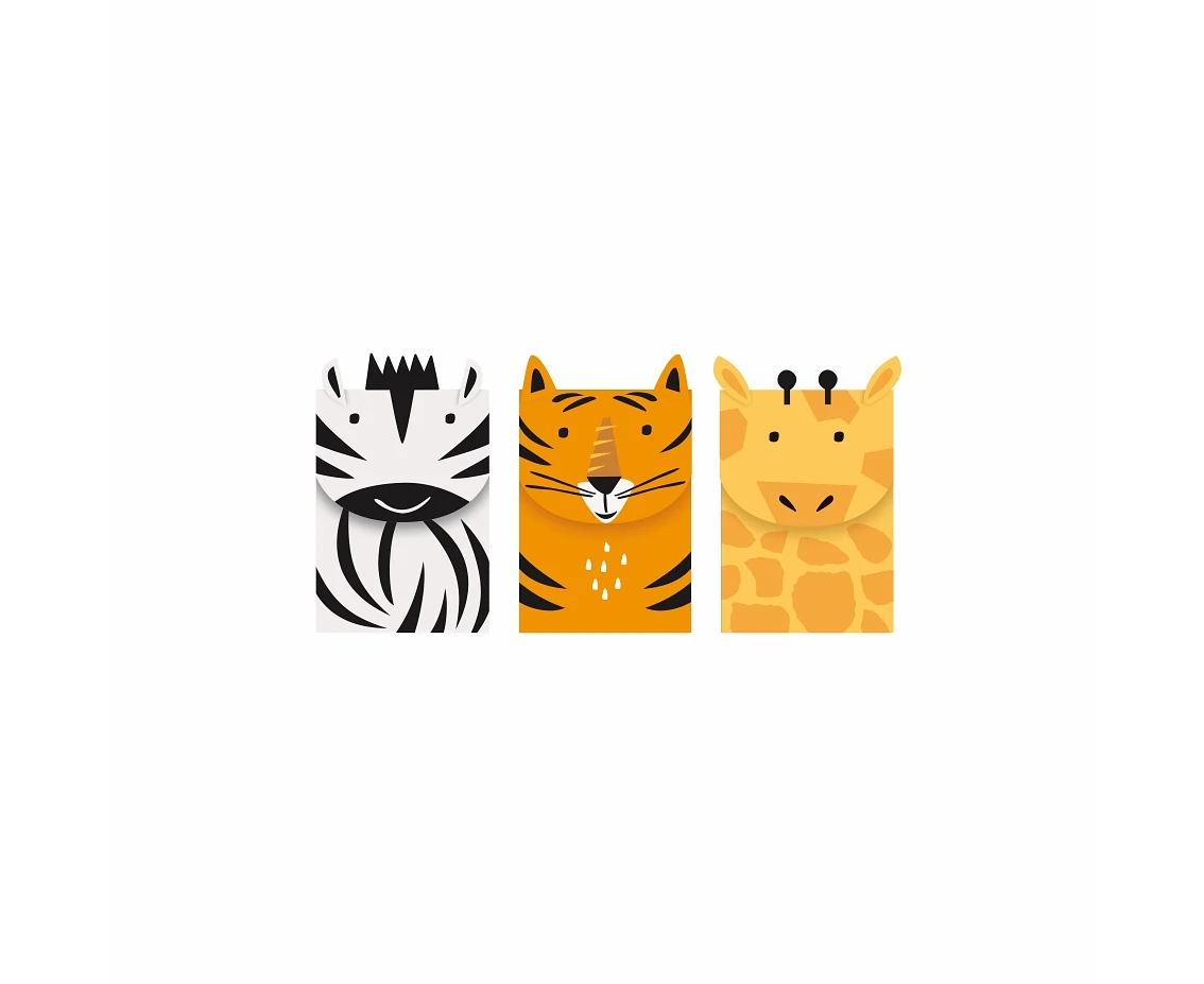 Torebki papierowe na kanapki Animal Safari, 3 szt. KK