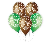 Balony Gemar 13", pastel premium hel dinozaury stegosaurus, 5szt. KK