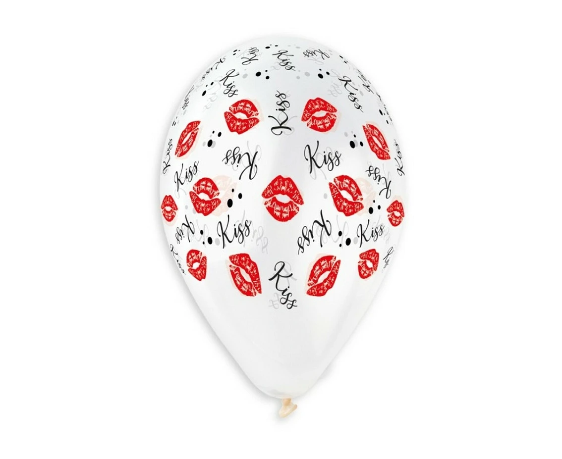 Balony Gemar 13", pastel premium hel kiss kiss, 5szt. KK