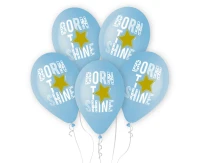 Balony Gemar 13", pastel premium hel born to shine (niebieskie), 5szt. KK