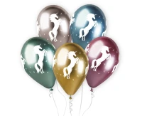Balony Gemar 13", shiny premium hel jednorożec, 5szt. KK